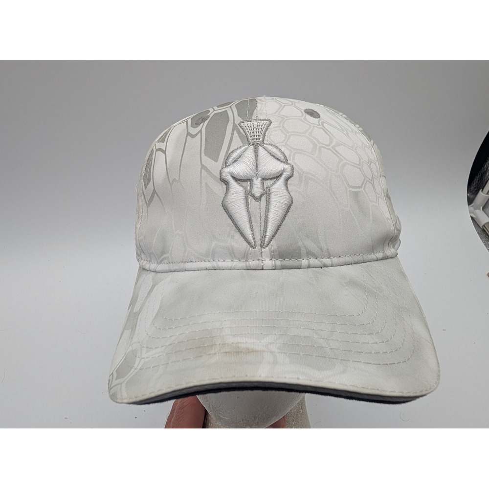 Kryptek Altitude Camo Spartan Logo Adjustable Baseball Cap Hat White Gray